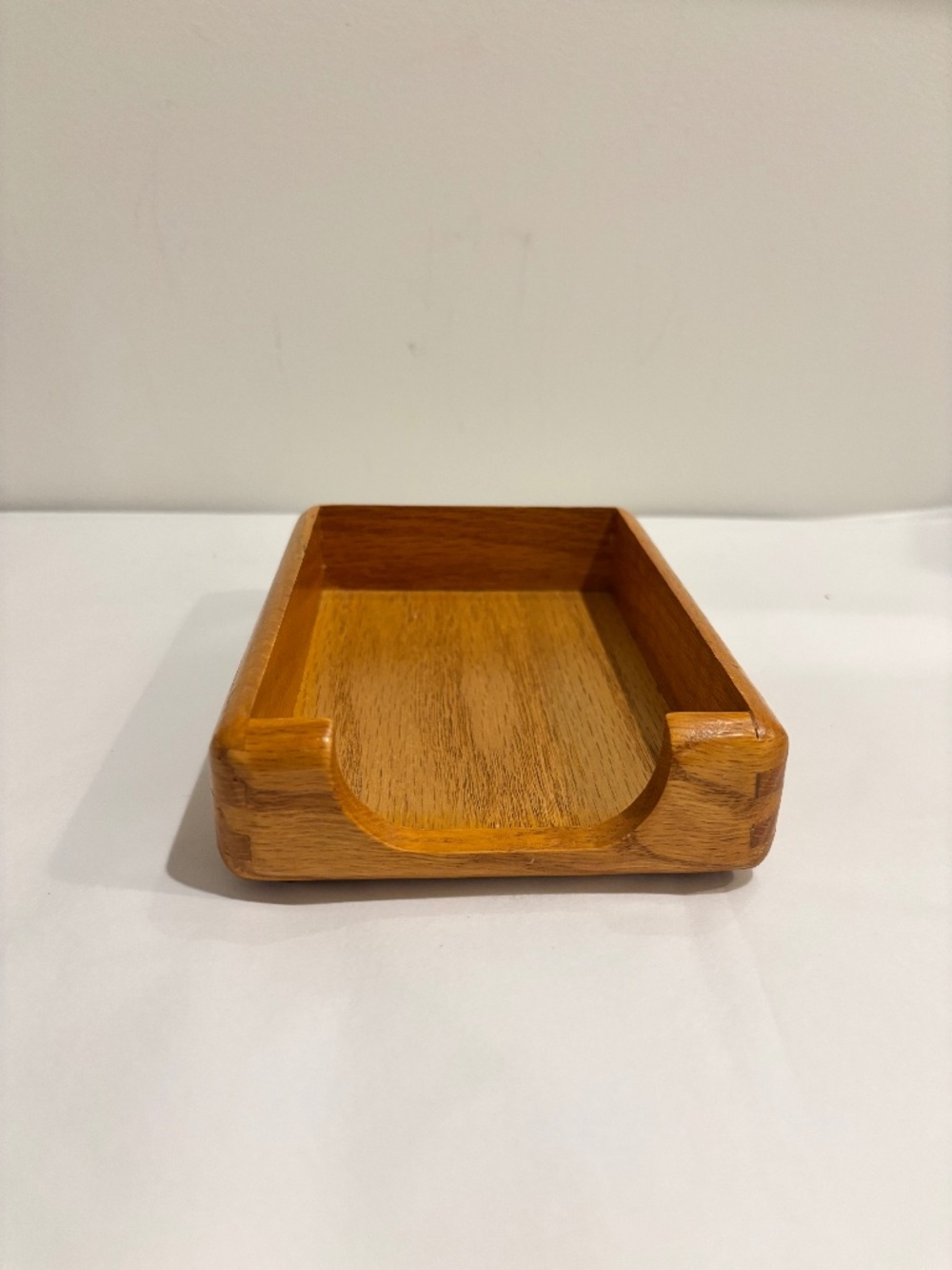 Vintage wood memo holder note tray desk accessory with a natural finish Taiwan